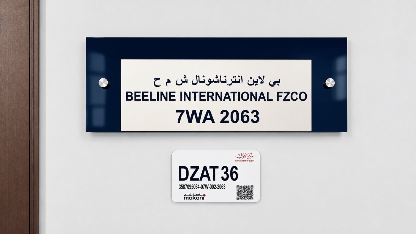 Beeline International FZCO door signage at DAFZA